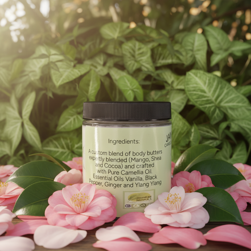 All Natural Camellia Body Butter Jamaican Naturals Tropical Breeze for Radiant Skin - Jamaican Naturals