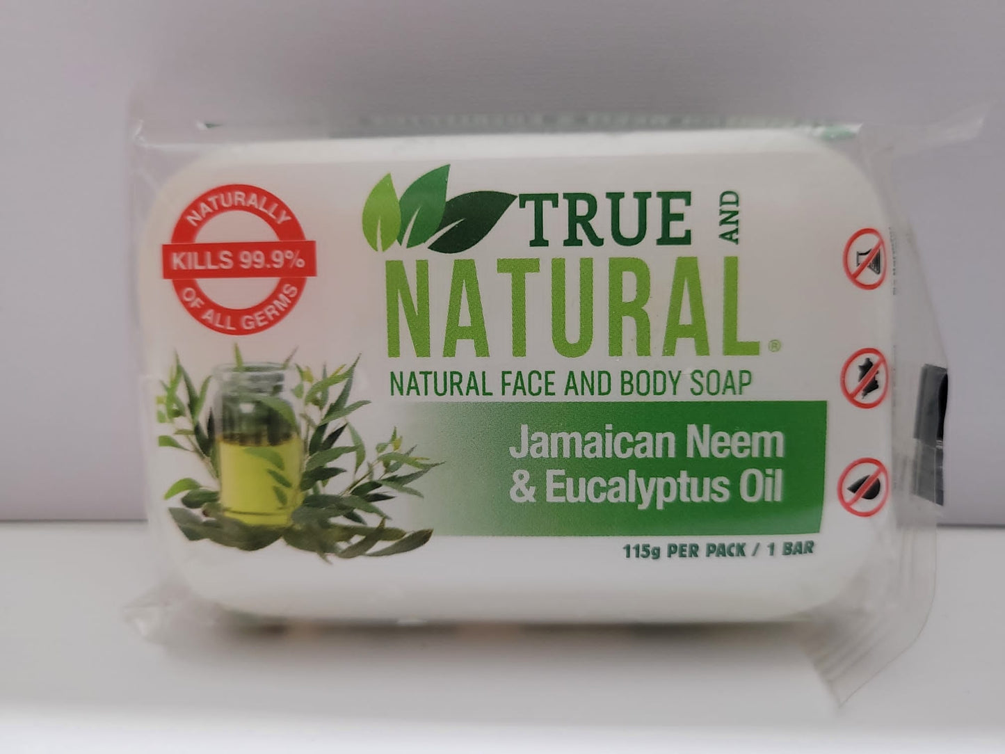 TRUE & NATURAL BUNDLE - EUCALYPTUS AND NEEM: BAMBOO CHARCOAL AND TURMERIC FACE & BODY SOAPS