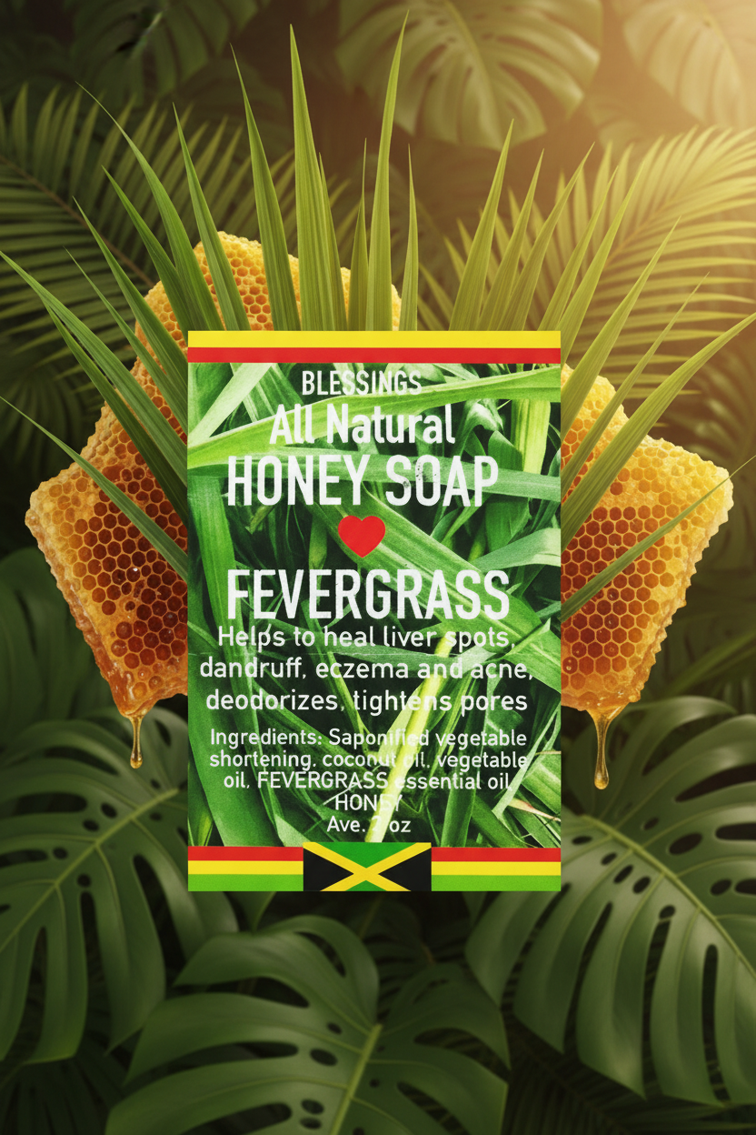 All Natural Skincare Blessings Honey Soap Fevergrass (Otherwise Known As Lemongrass) - Jamaican Naturals