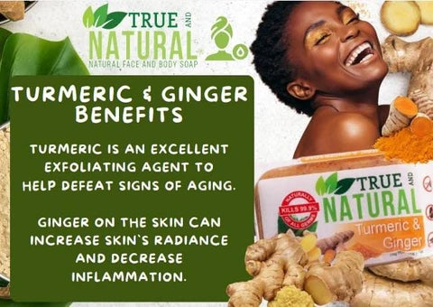 TRUE AND NATURAL TURMERIC & GINGER FACE & BODY BAR