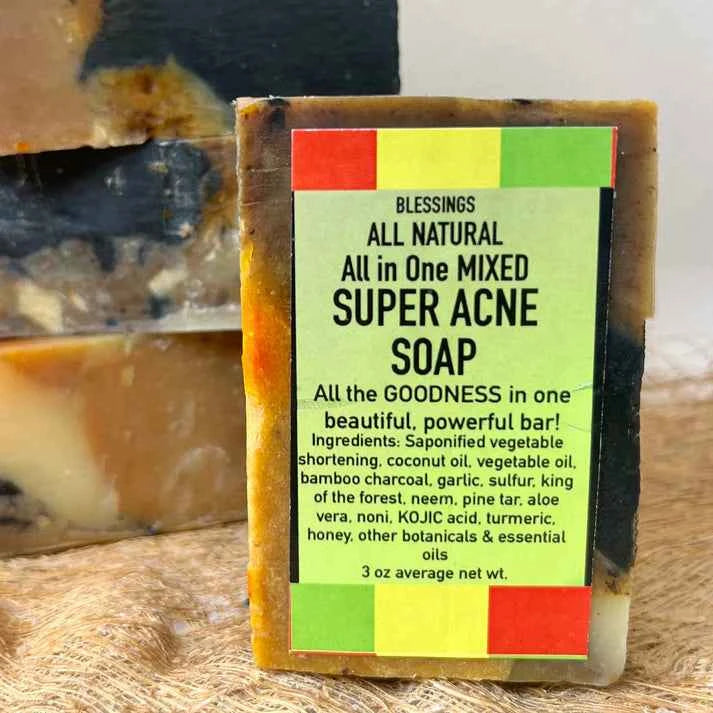 All Natural Skincare Blessings All In One Mixed Super Acne Soap - Jamaican Naturals