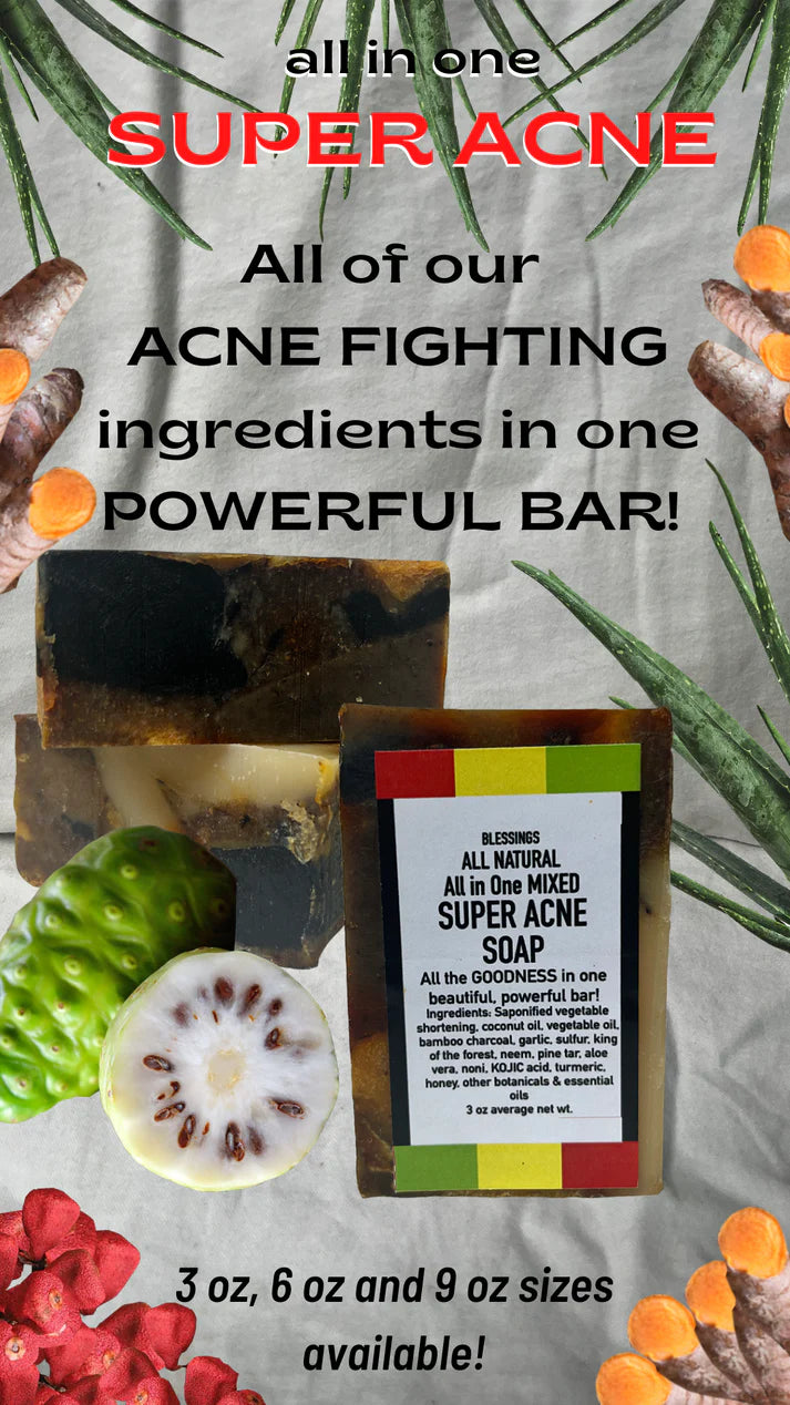 BLESSINGS ALL NATURAL SUPER ACNE ALL IN ONE FACE & BODY BAR