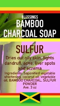 BLESSINGS ALL NATURAL BAMBOO CHARCOAL SULFUR FACE & BODY BAR