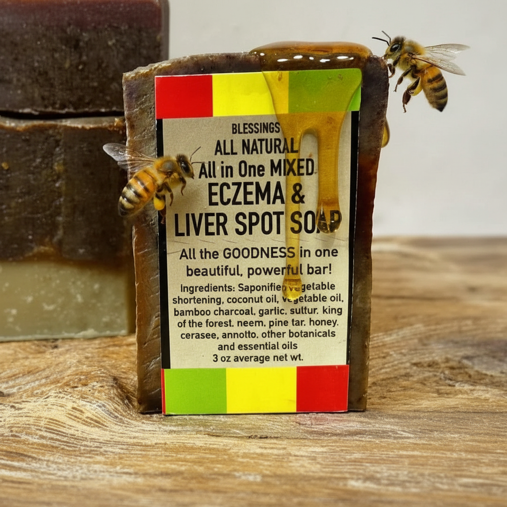 All Natural Skincare Blessings All In One Mixed Eczema & Liver Spot Soap - Jamaican Naturals