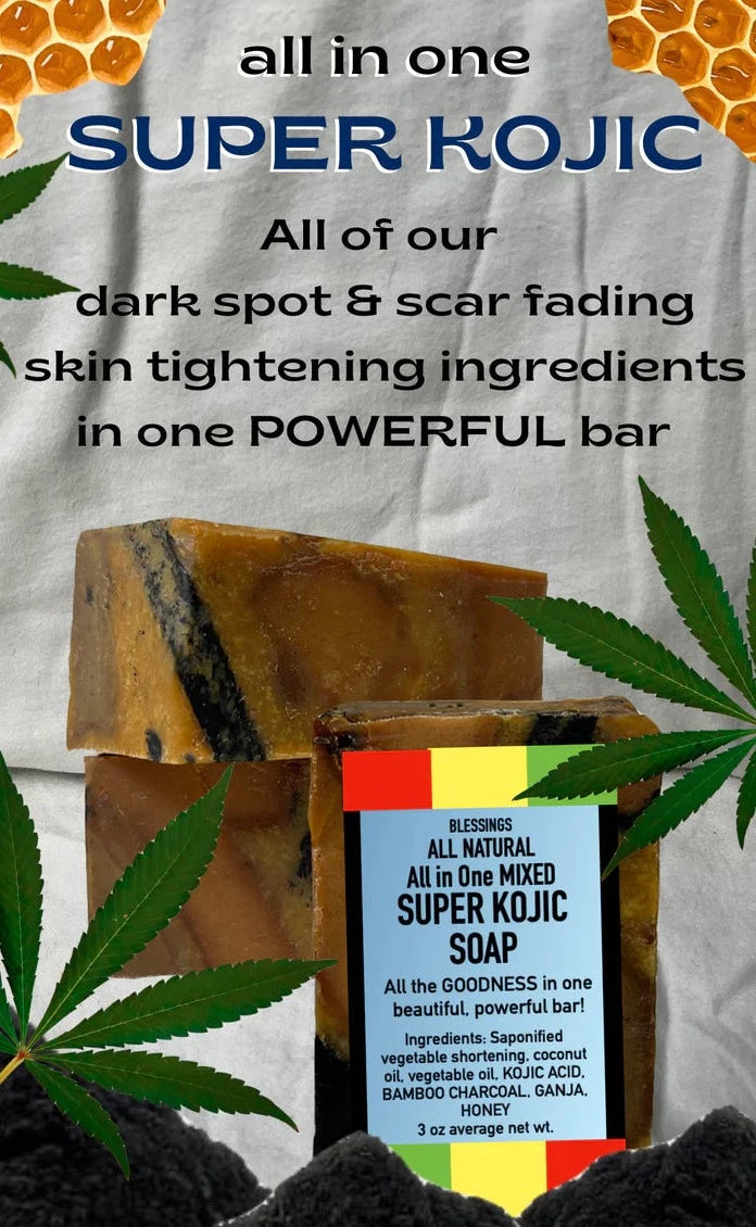 BLESSINGS ALL NATURAL SUPER KOJIC ALL IN ONE FACE & BODY BAR