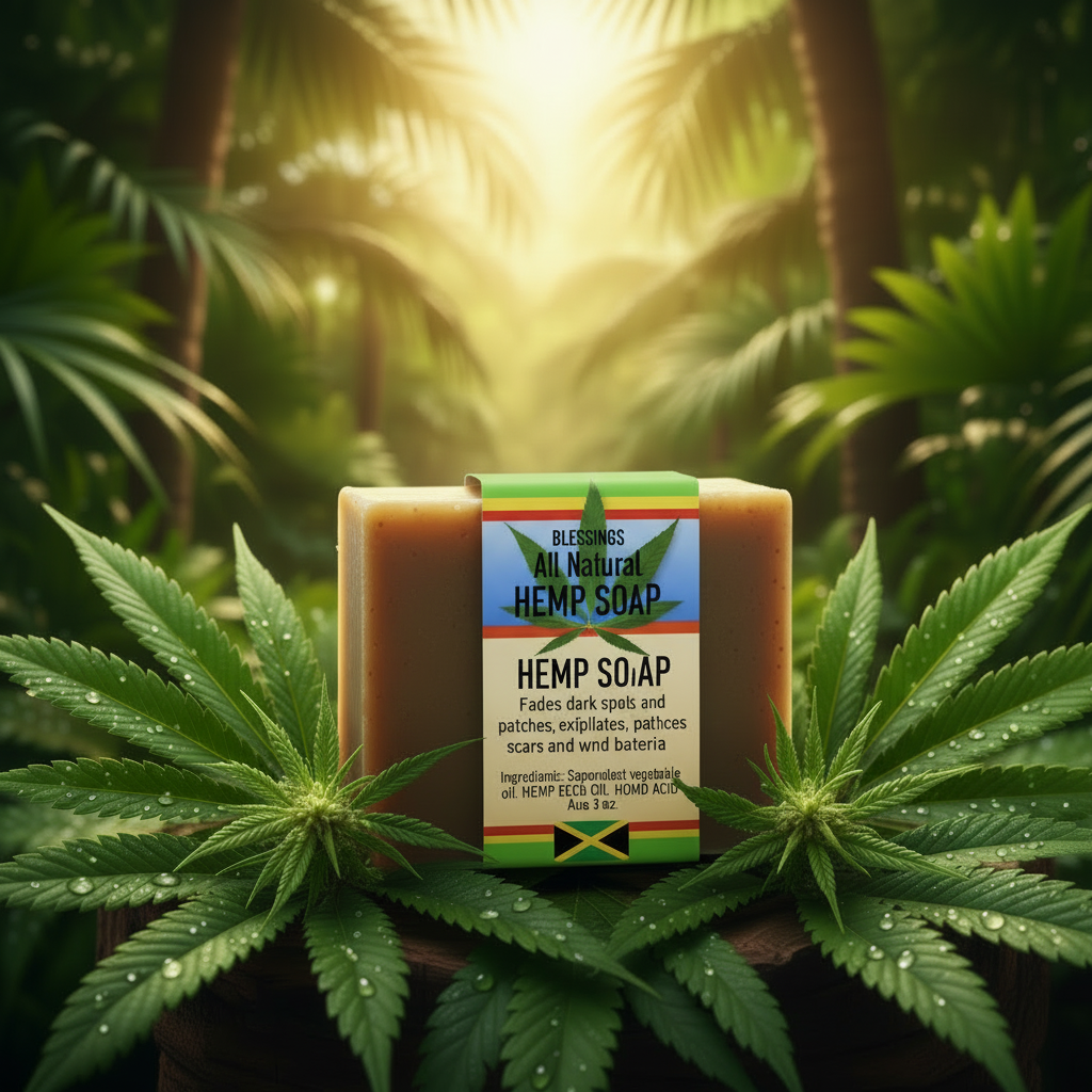 All Natural Skincare Blessings Hemp Soap Kojic Acid - Jamaican Naturals