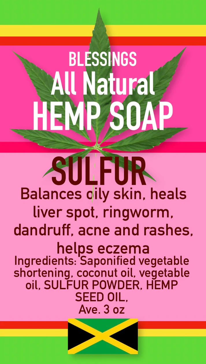BLESSINGS ALL NATURAL HEMP SULFUR FACE & BODY BAR