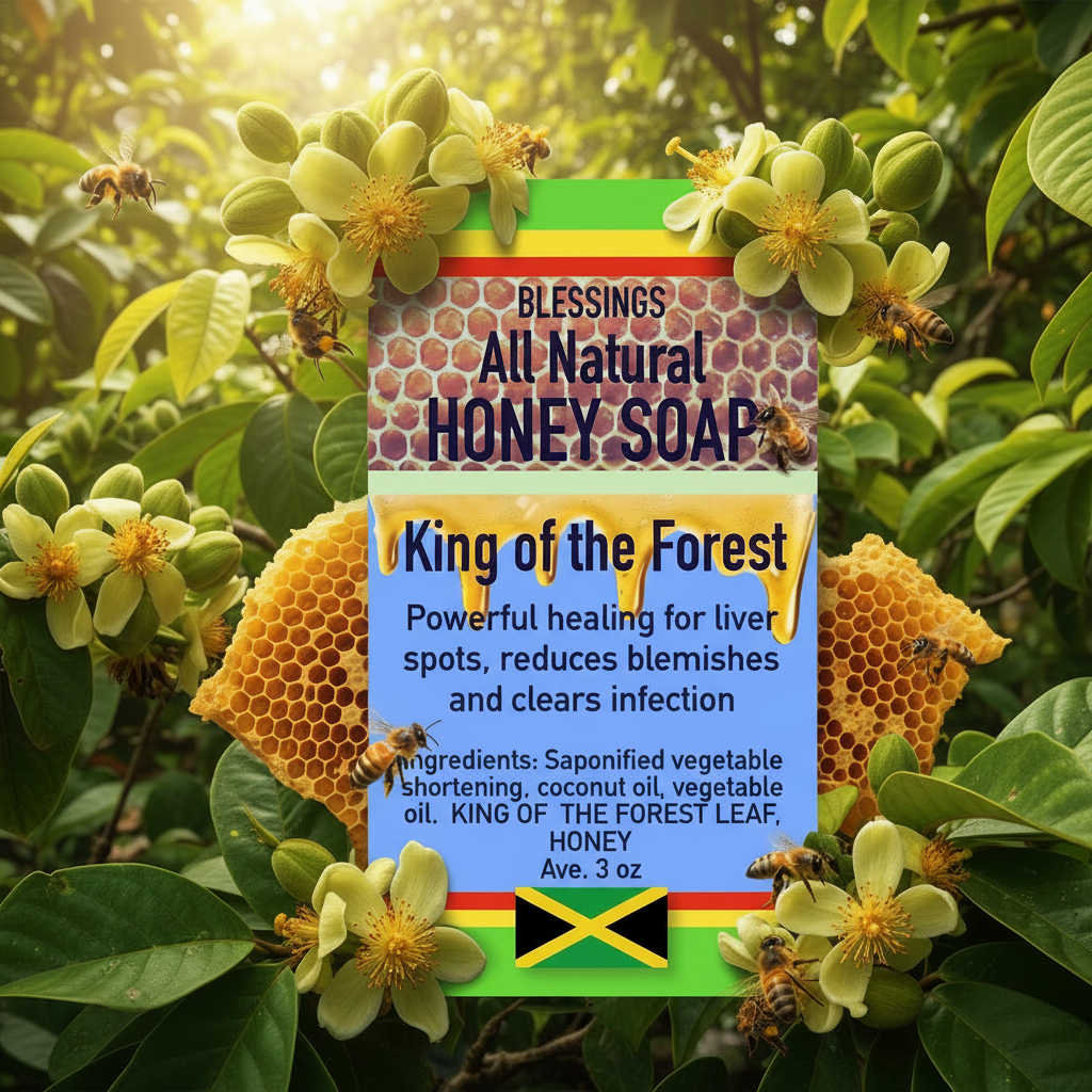 All Natural Skincare Blessings Honey Soap King Of The Forest - Jamaican Naturals