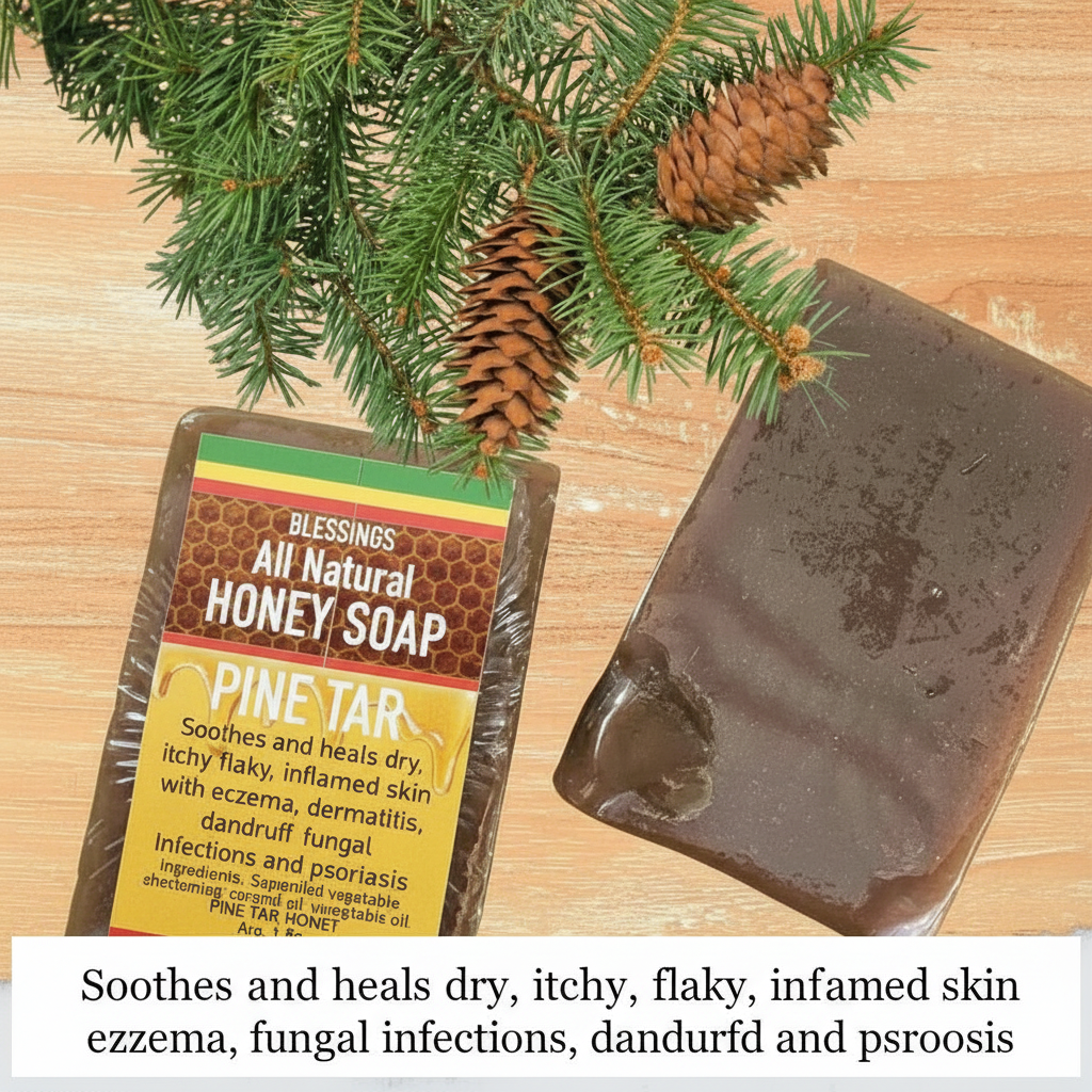 All Natural Skincare Blessings Honey Soap Pine Tar - Jamaican Naturals