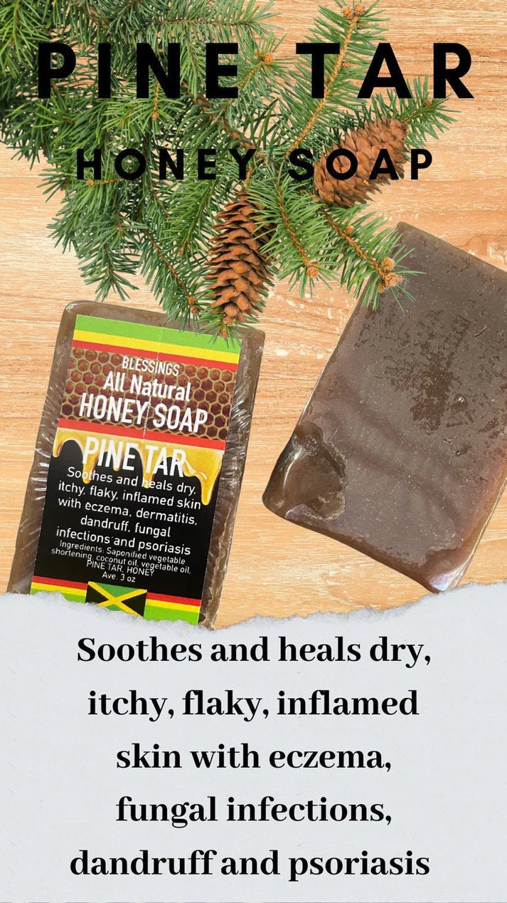 BLESSINGS ALL NATURAL HONEY PINE TAR FACE & BODY BAR