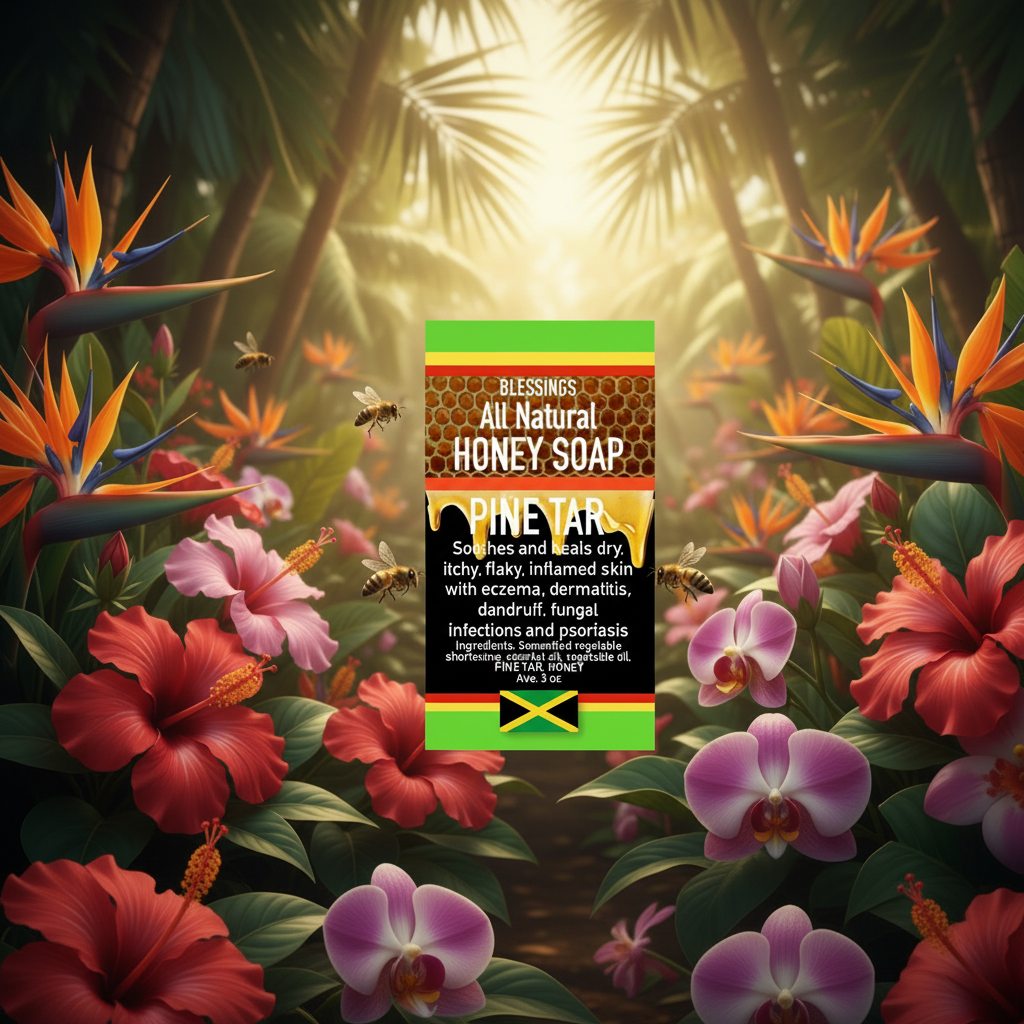 All Natural Skincare Blessings Honey Soap Pine Tar - Jamaican Naturals
