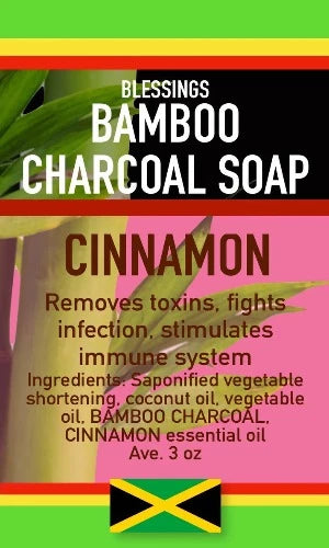 BLESSINGS ALL NATURAL BAMBOO CHARCOAL CINNAMON FACE & BODY BAR