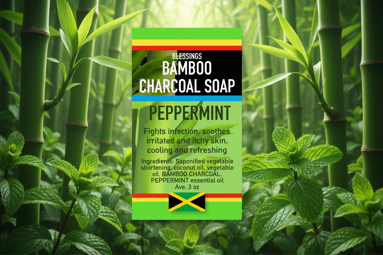 All Natural Skincare Blessings Bamboo Charcoal Peppermint - Jamaican Naturals
