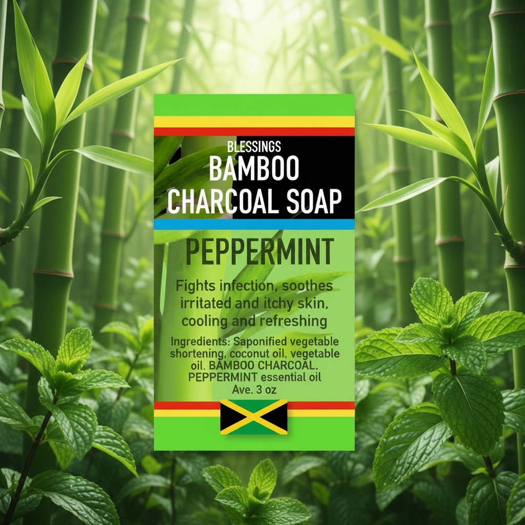 All Natural Skincare Blessings Bamboo Charcoal Peppermint - Jamaican Naturals
