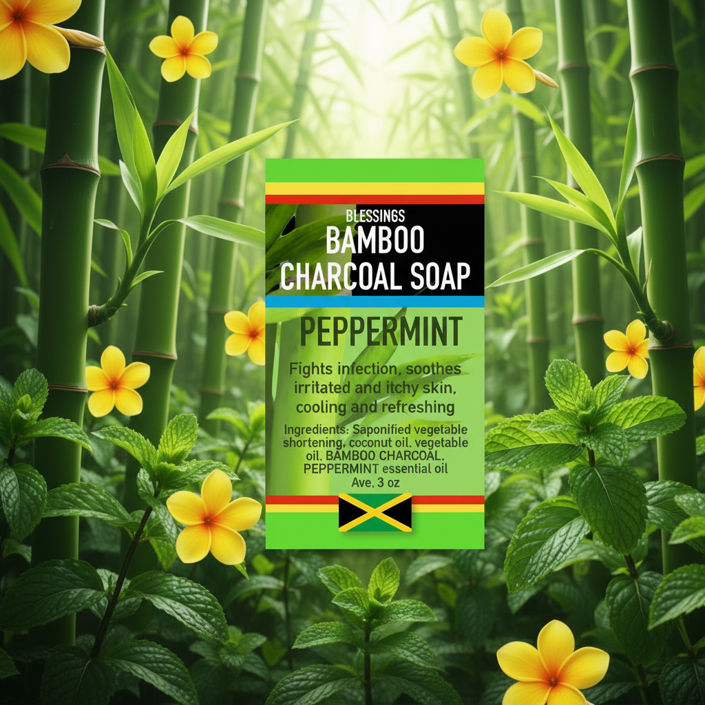 All Natural Skincare Blessings Bamboo Charcoal Peppermint - Jamaican Naturals
