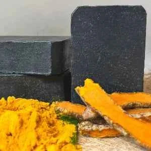 All Natural Skincare Blessings Bamboo Charcoal Soap Turmeric - Jamaican Naturals
