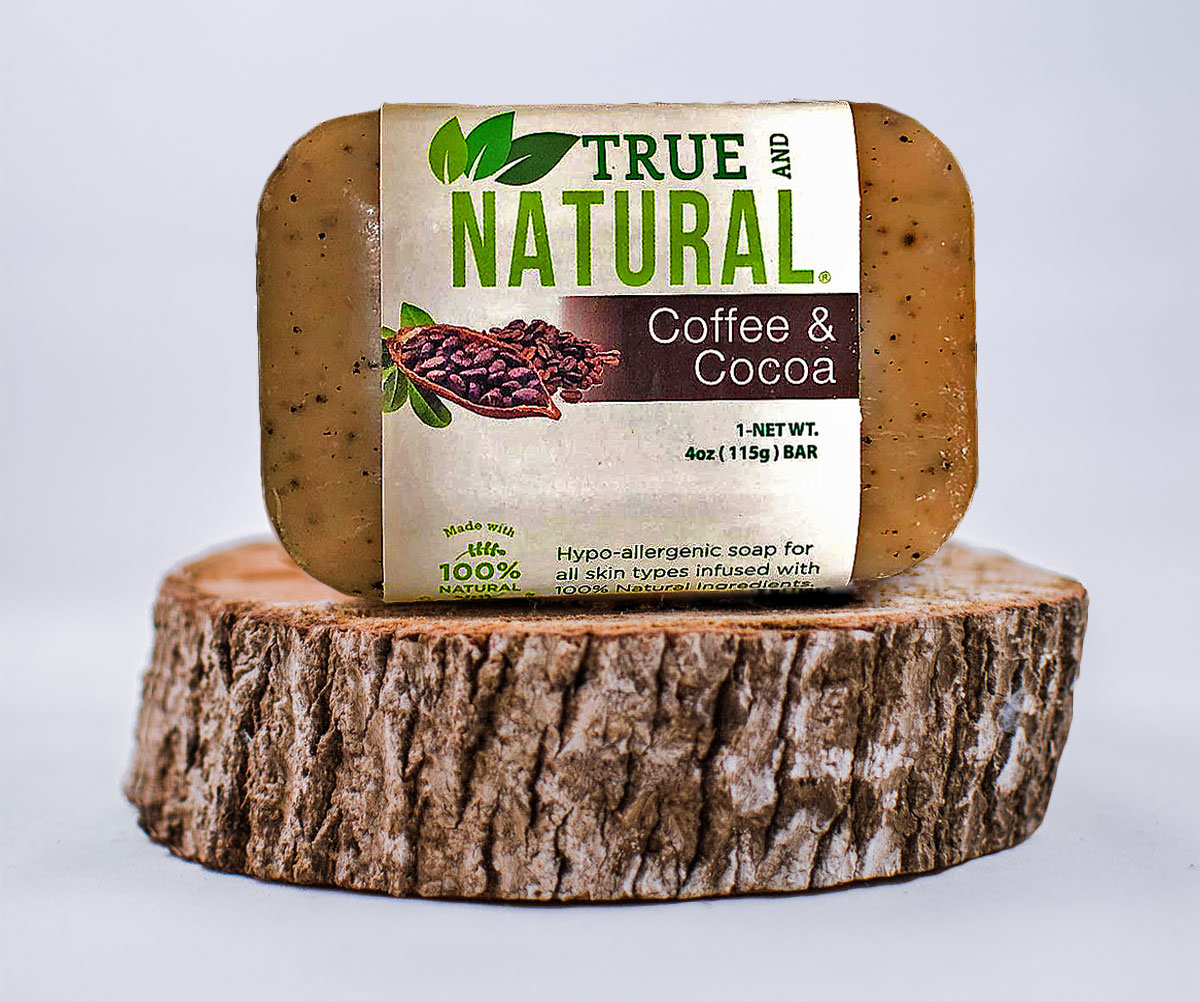 TRUE AND NATURAL COFFEE & COCOA FACE & BODY BAR