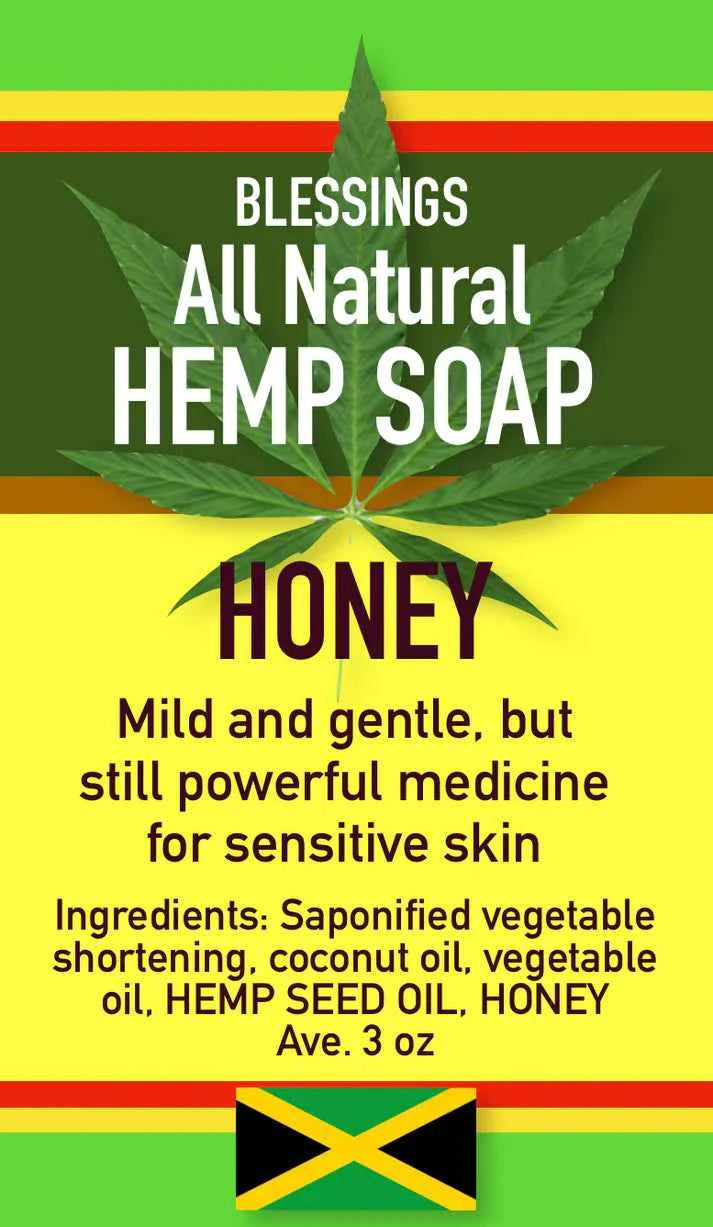 All Natural Skincare Blessings Hemp Soap Honey - Jamaican Naturals