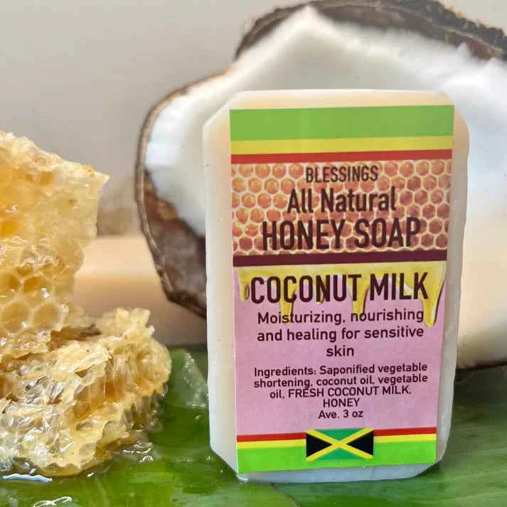 All Natural Skincare By Blessings Honey Soap Coconut Milk - Jamaican Naturals