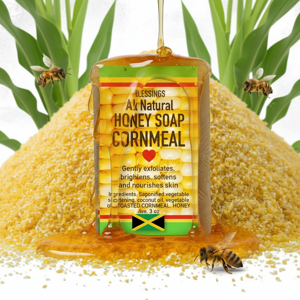 All Natural Skincare Blessings Honey Soap Cornmeal - Jamaican Naturals