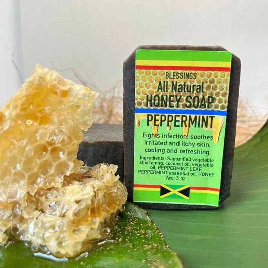 All Natural Skincare Blessings Honey Soap Peppermint - Jamaican Naturals
