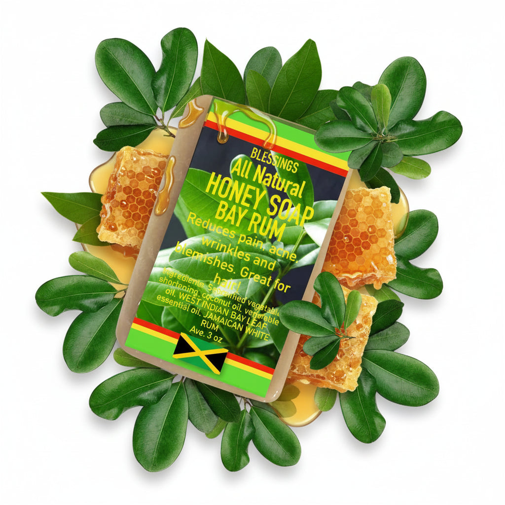 All Natural Skincare Blessings Honey Soap Bay Rum - Jamaican Naturals
