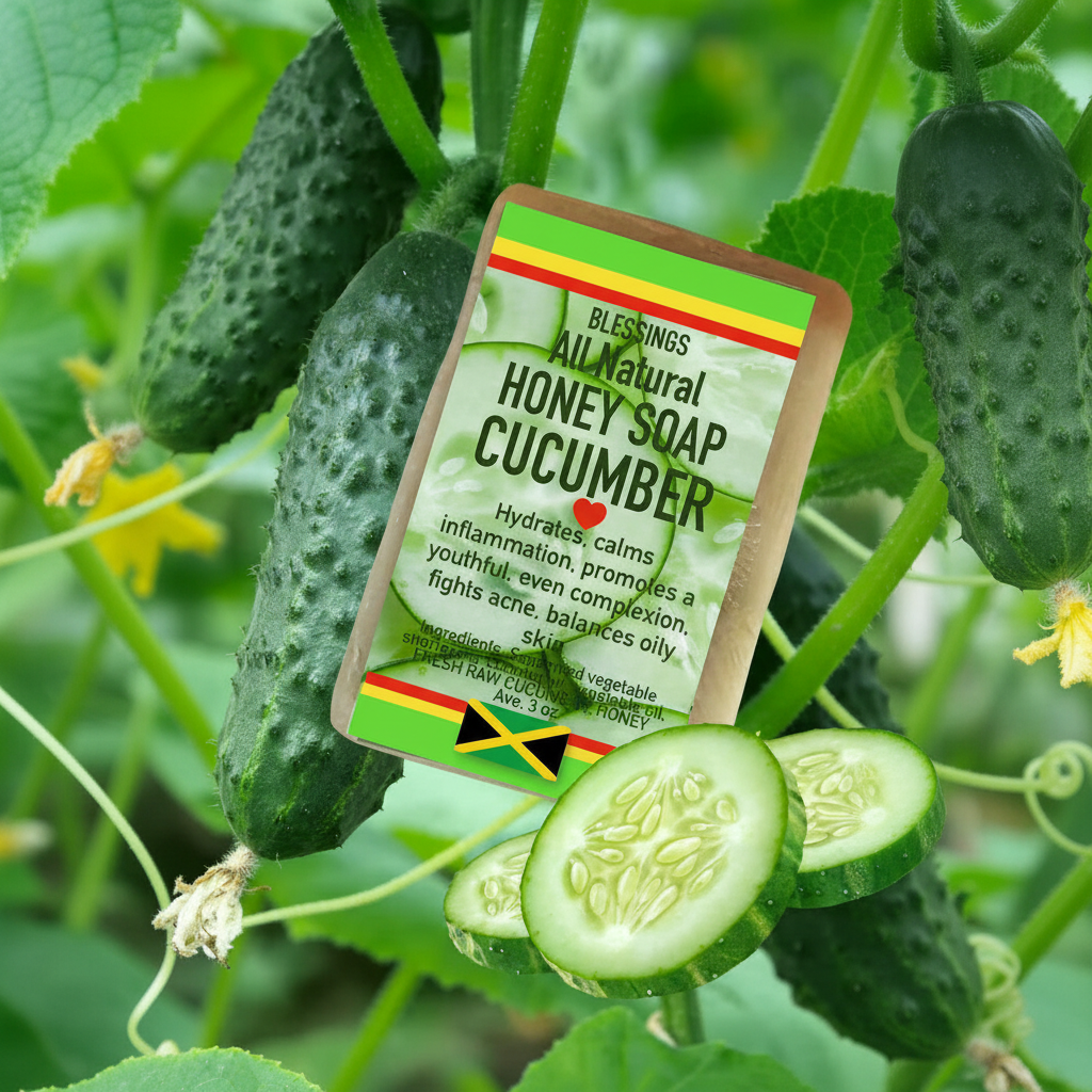 All Natural Skincare Blessings Honey Soap Cucumber - Jamaican Naturals