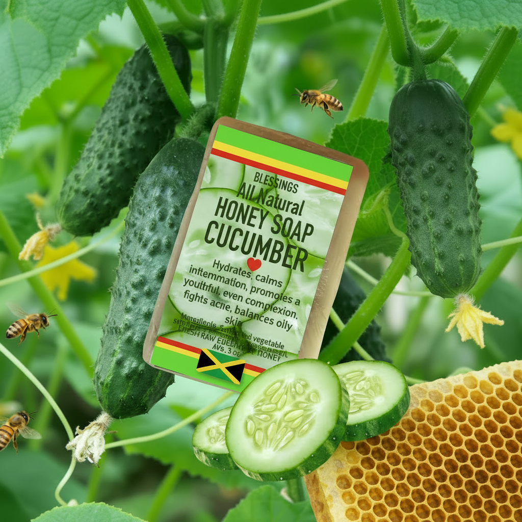 All Natural Skincare Blessings Honey Soap Cucumber - Jamaican Naturals