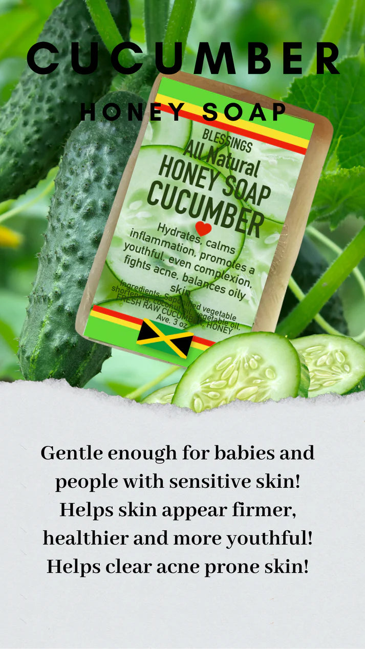 BLESSINGS ALL NATURAL HONEY CUCUMBER FACE & BODY BAR