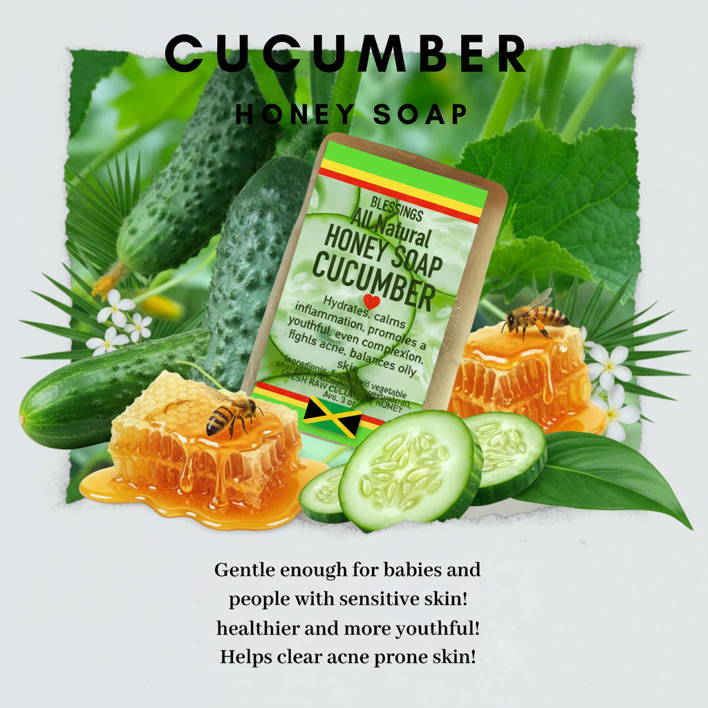 All Natural Skincare Blessings Honey Soap Cucumber - Jamaican Naturals