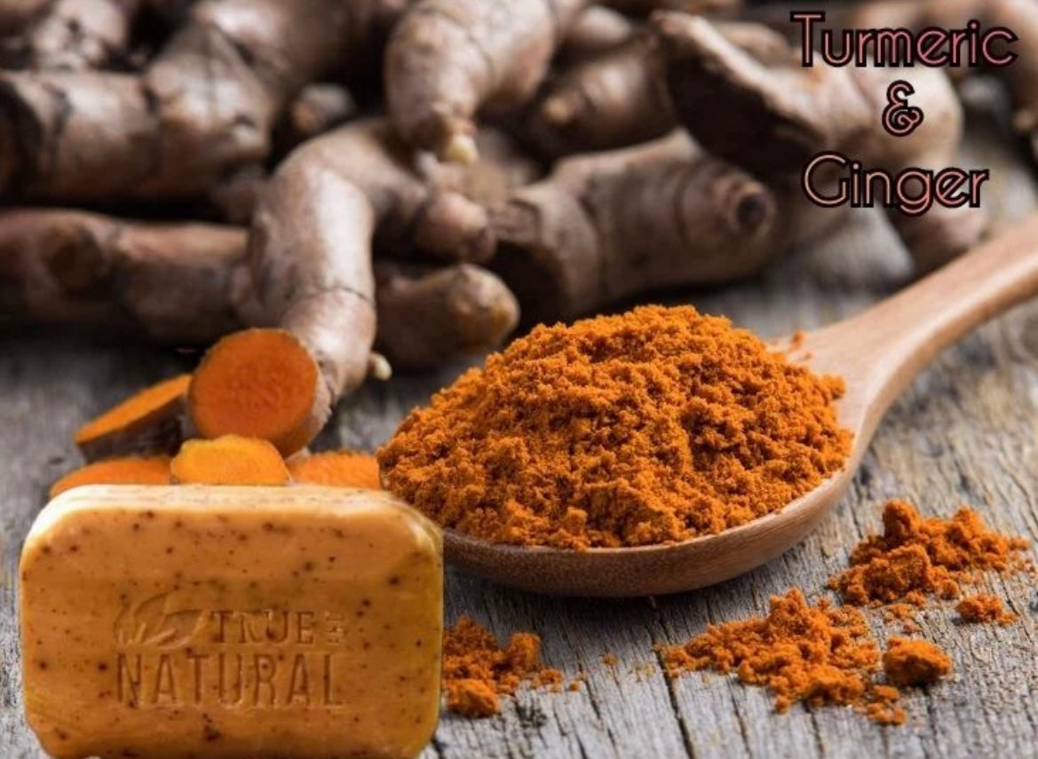 TRUE AND NATURAL TURMERIC & GINGER FACE & BODY BAR