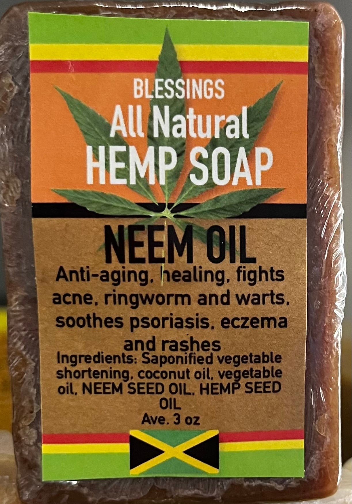 BLESSINGS ALL NATURAL HEMP NEEM SEED OIL FACE & BODY BAR