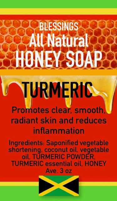 All Natural Skincare Blessings Honey Soap Turmeric - Jamaican Naturals