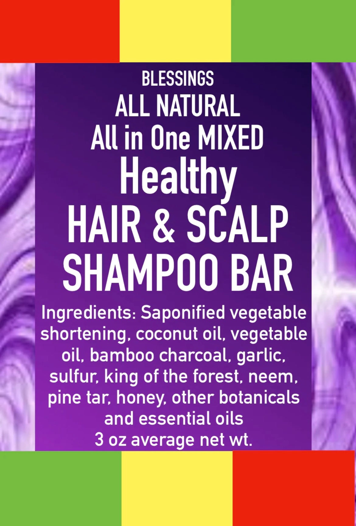BLESSINGS ALL NATURAL SHAMPOO BAR ALL IN ONE FOR HEALTHY HAIR & SCALP