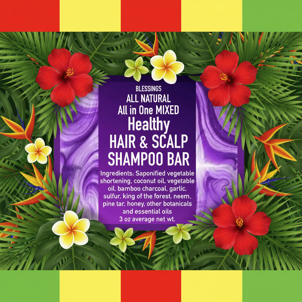 All Natural Skincare Blessings All In One Mixed Healthy Hair & Scalp Shampoo Bar - Jamaican Naturals