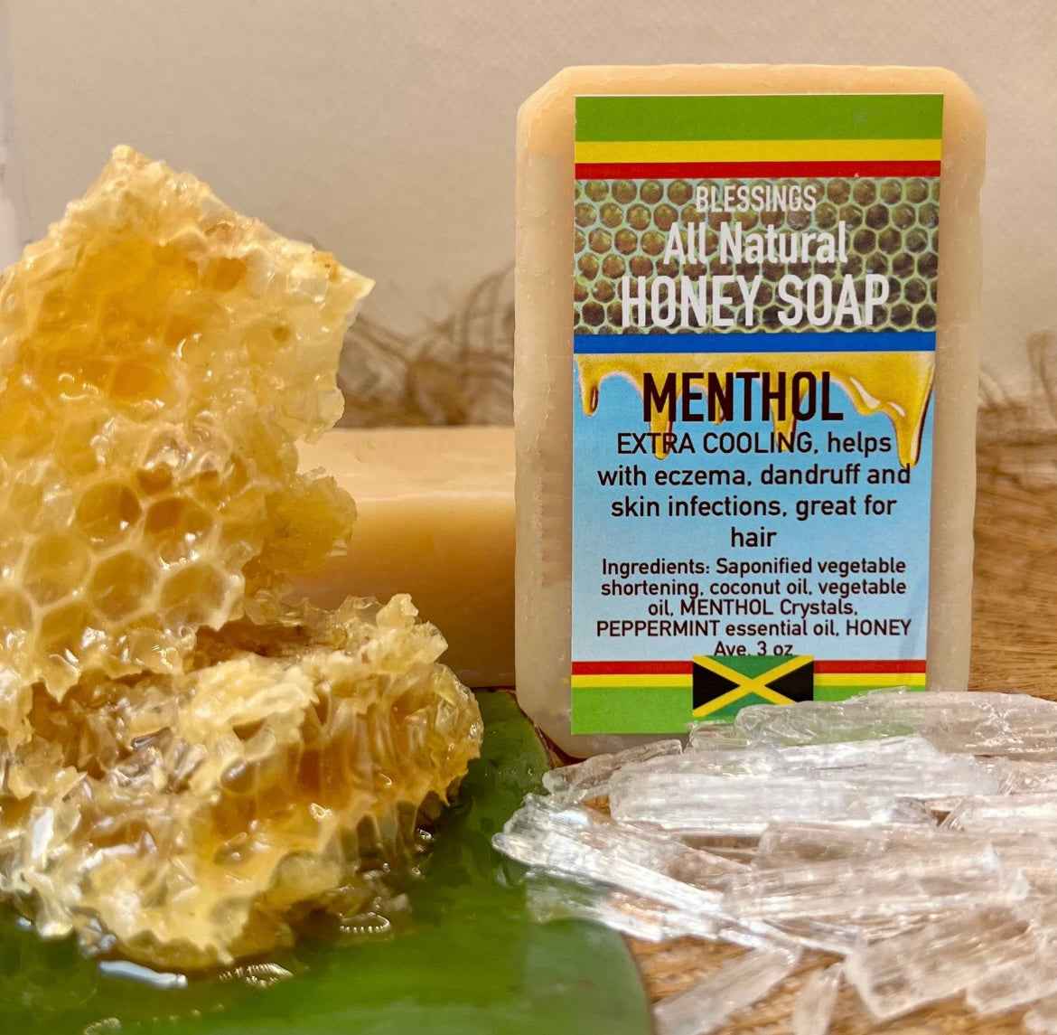 All Natural Skincare Blessings Honey Soap Menthol - Jamaican Naturals