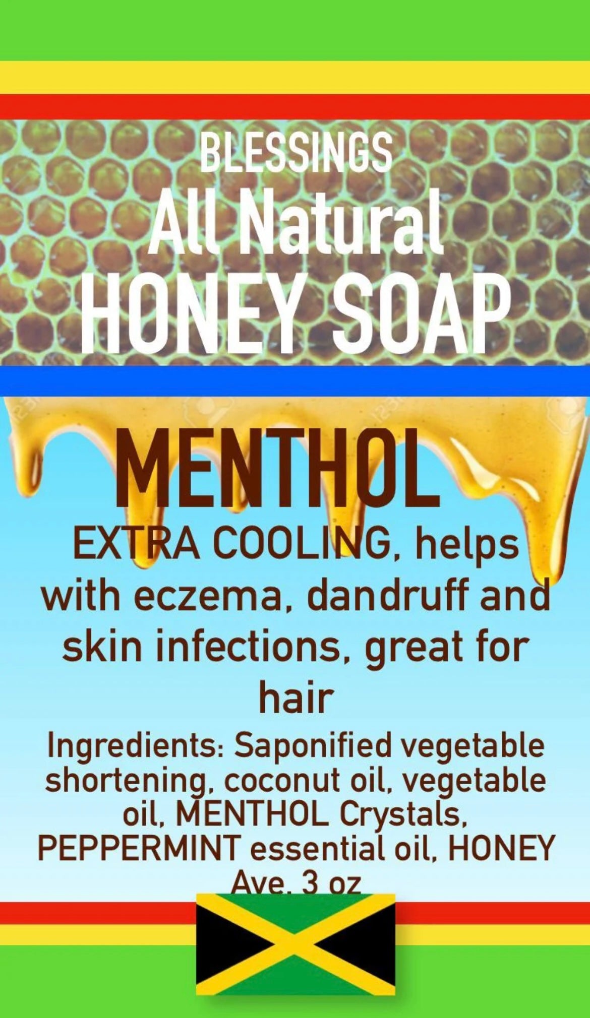 BLESSINGS ALL NATURAL HONEY MENTHOL FACE & BODY BAR
