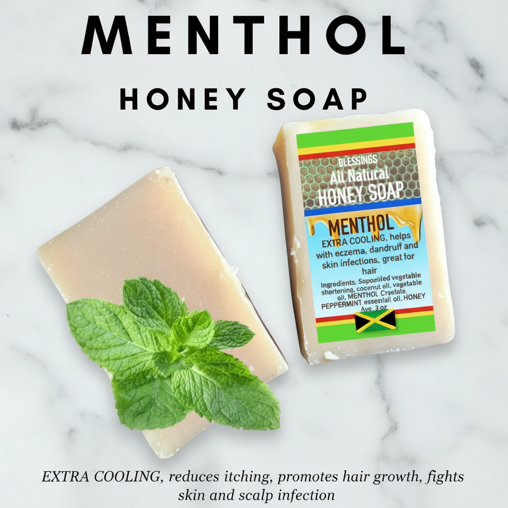 All Natural Skincare Blessings Honey Soap Menthol - Jamaican Naturals