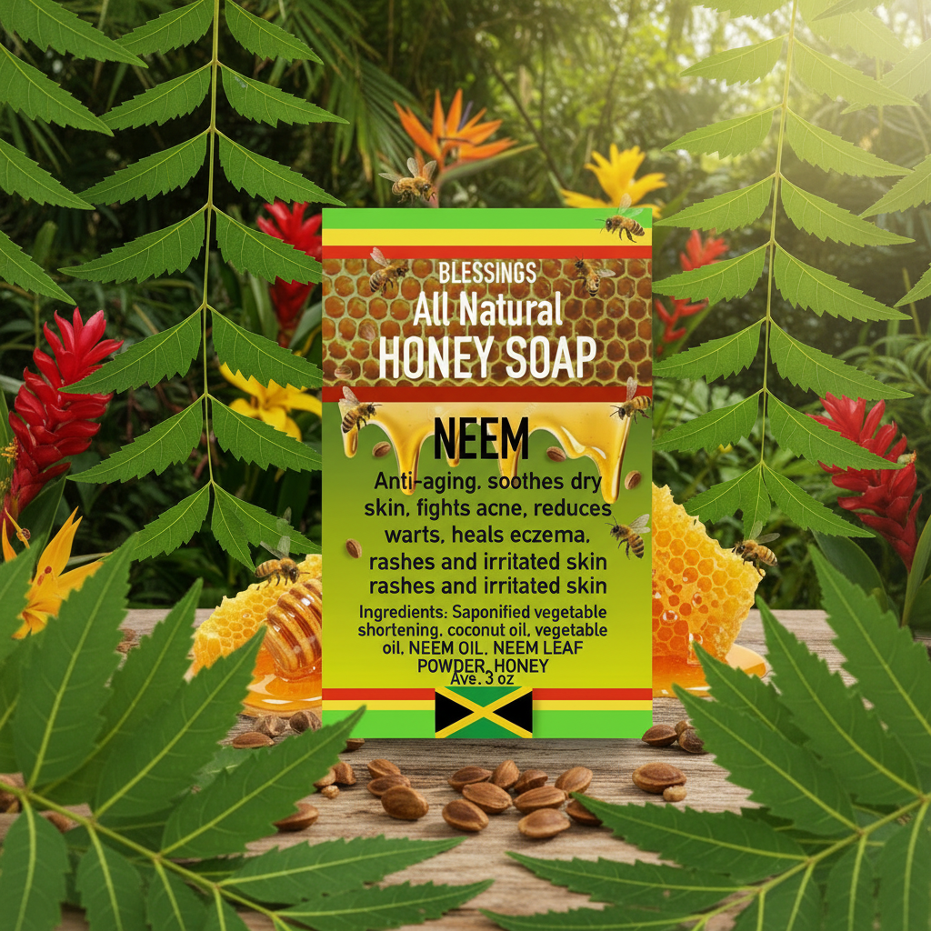 All Natural Skincare Blessings Honey Soap Neem - Jamaican Naturals