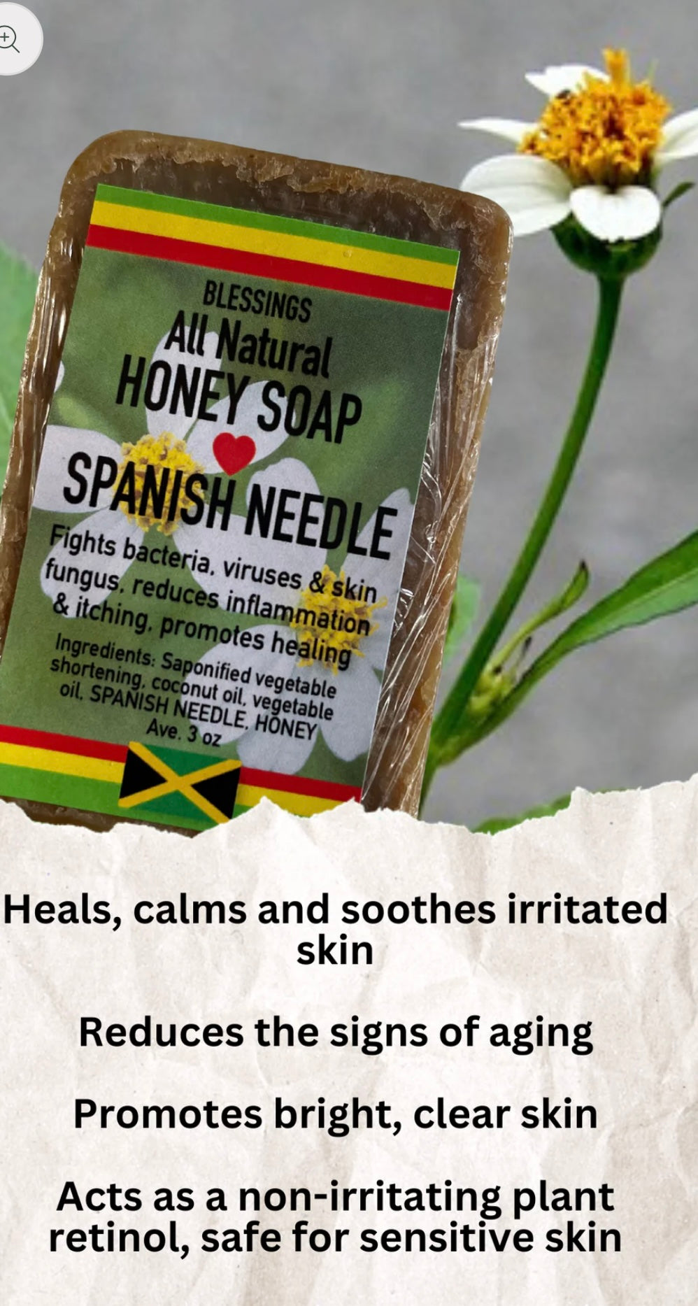 All Natural Honey Soap Spanish Needle (Bidens pilosa)