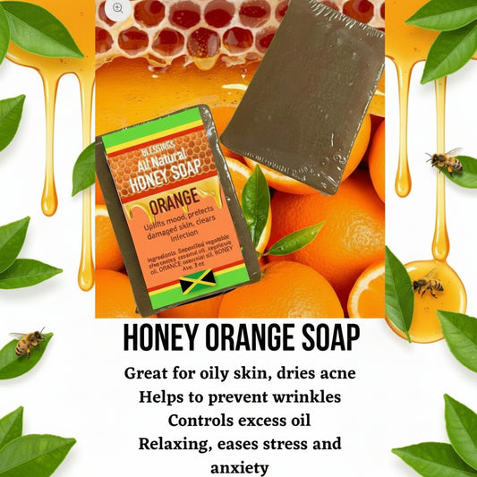 All Natural Skincare Blessings Honey Soap Orange