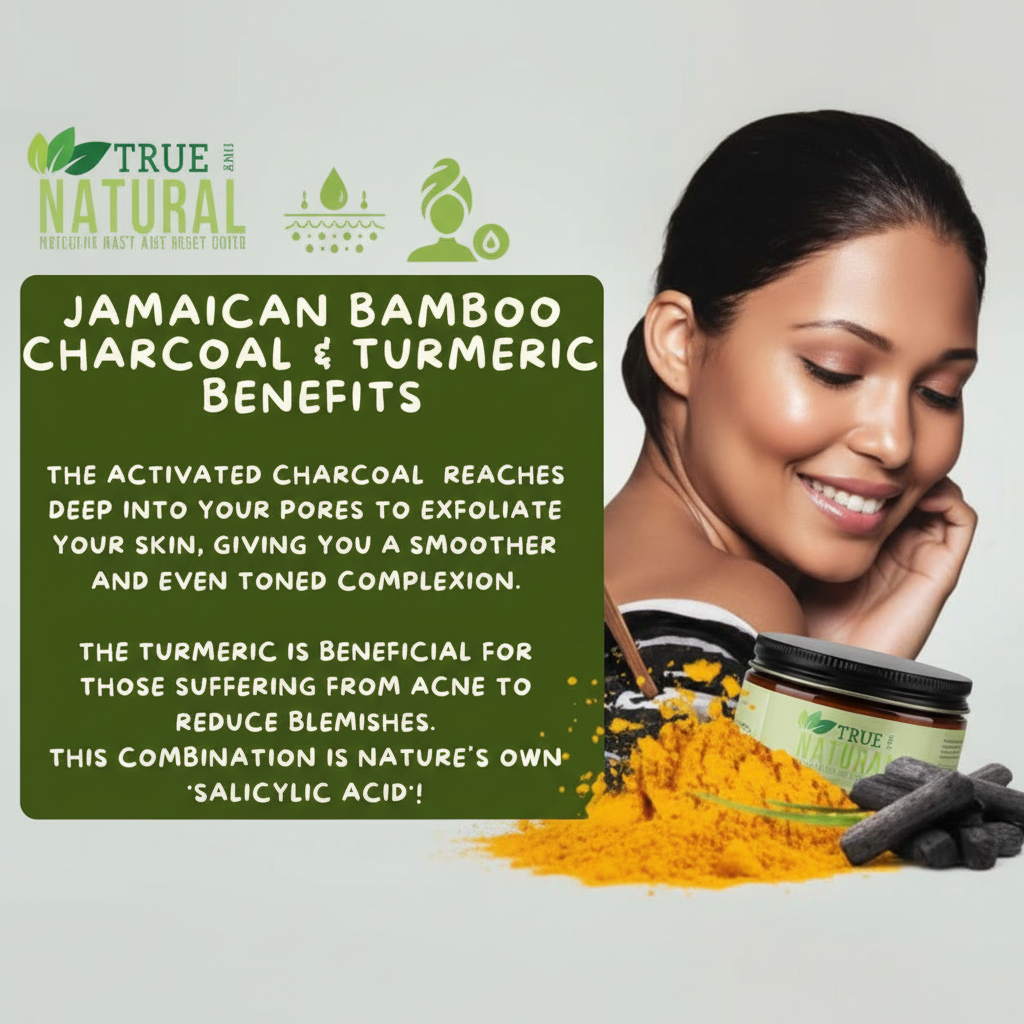 All Natural Skincare True And Natural Bamboo Charcoal & Turmeric - Jamaican Naturals