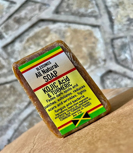 BLESSINGS ALL NATURAL KOJIC ACID TURMERIC FACE & BODY BAR