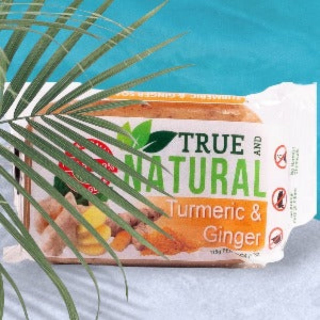 TRUE AND NATURAL TURMERIC & GINGER FACE & BODY BAR