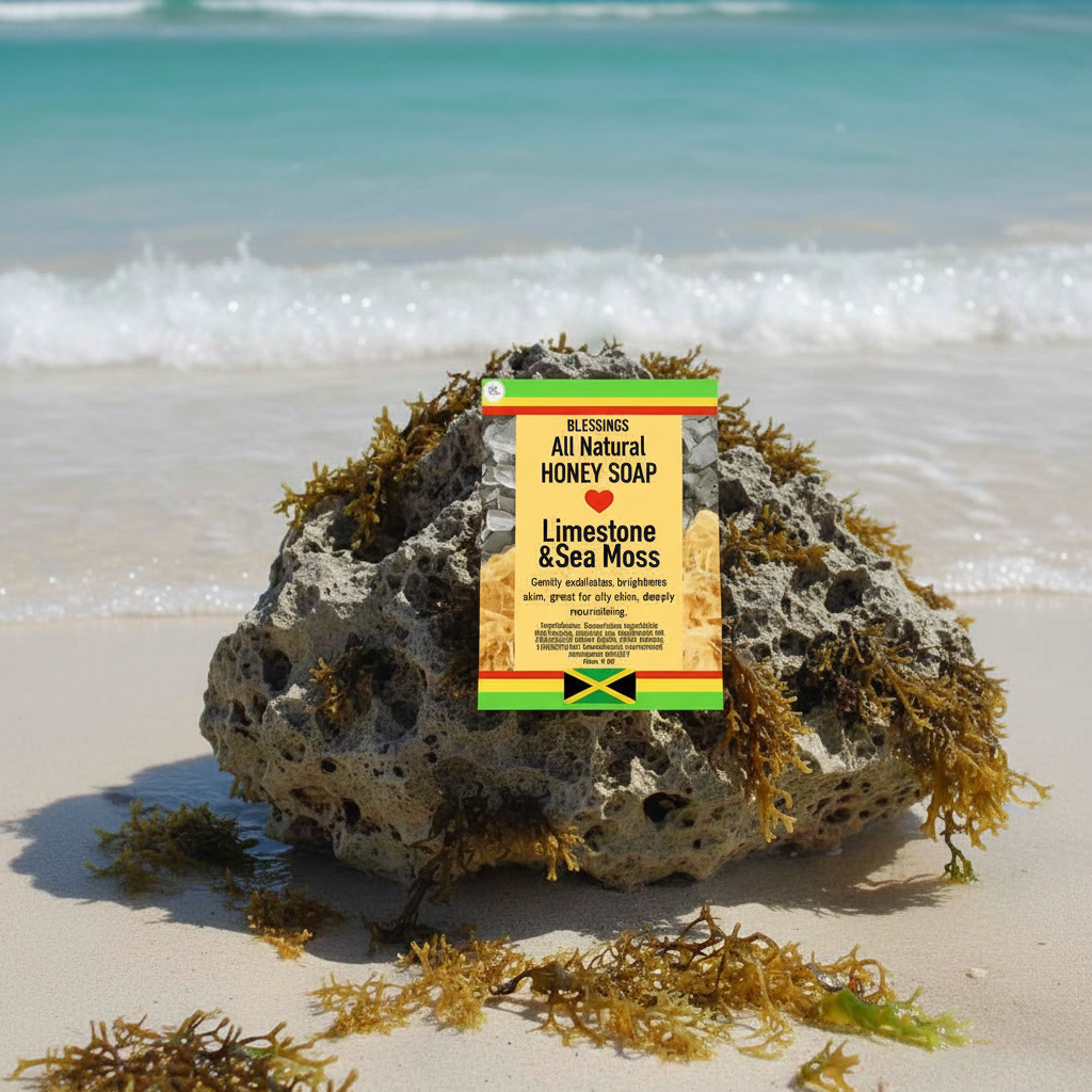 All Natural Skincare Blessings Honey Soap Limestone & Sea Moss