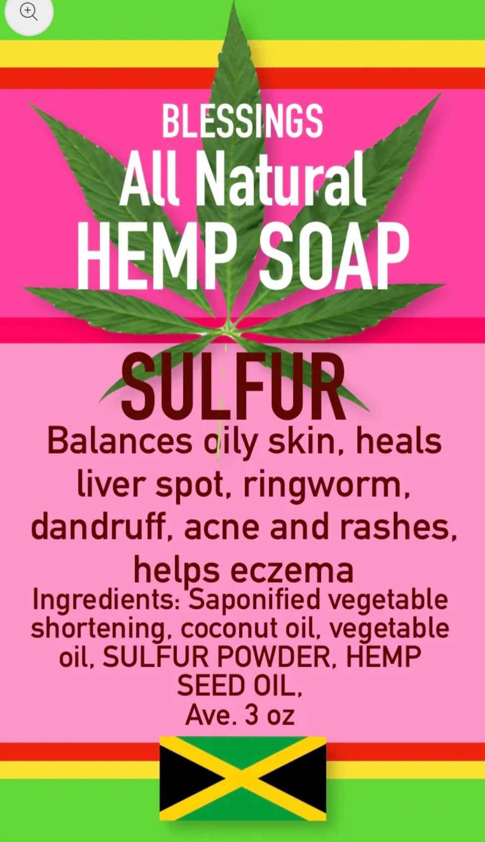All Natural Skincare By Blessings Hemp Soap Sulfur