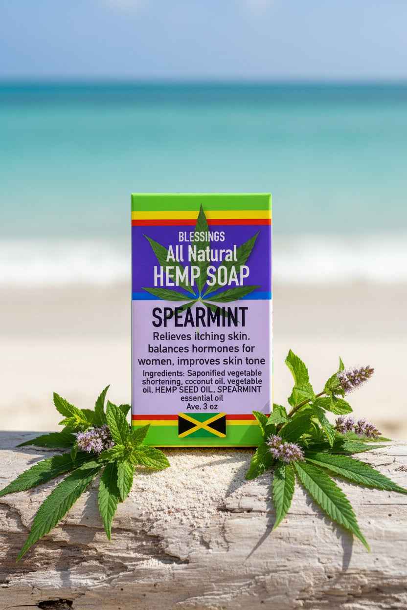 All Natural Skincare Blessings Hemp Soap Spearmint