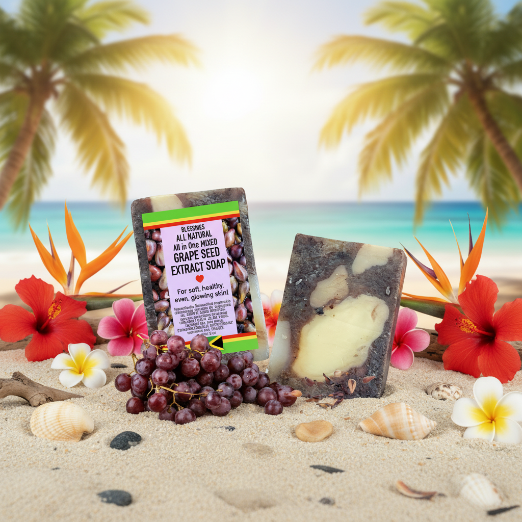 All Natural Skincare Blessings All In One Mixed Grape Seed Extract Soap - Jamaican Naturals