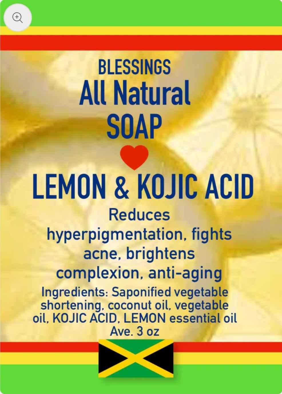 All Natural Skincare Blessings Lemon & Kojic Acid Soap - Jamaican Naturals