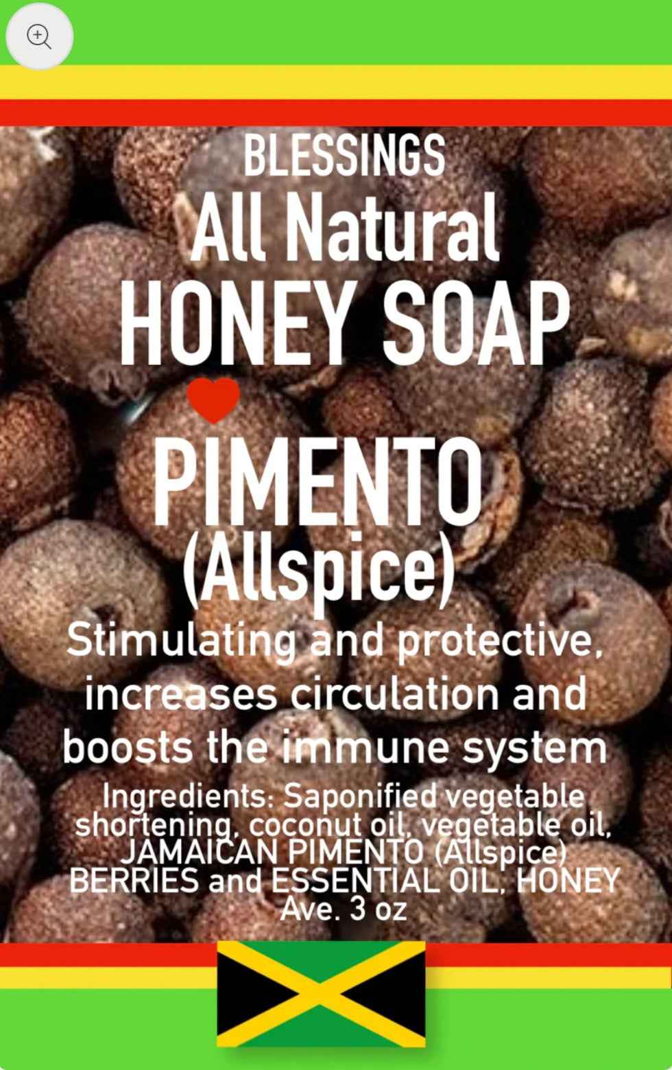 All Natural Skincare Blessings Honey Soap Pimento (Allspice)